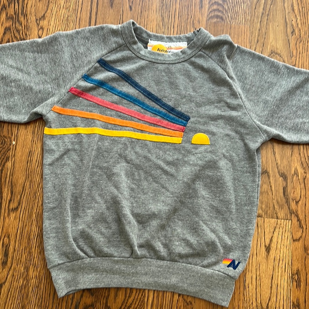 Aviator nation grey rainbow sweatshirt xs, great condition